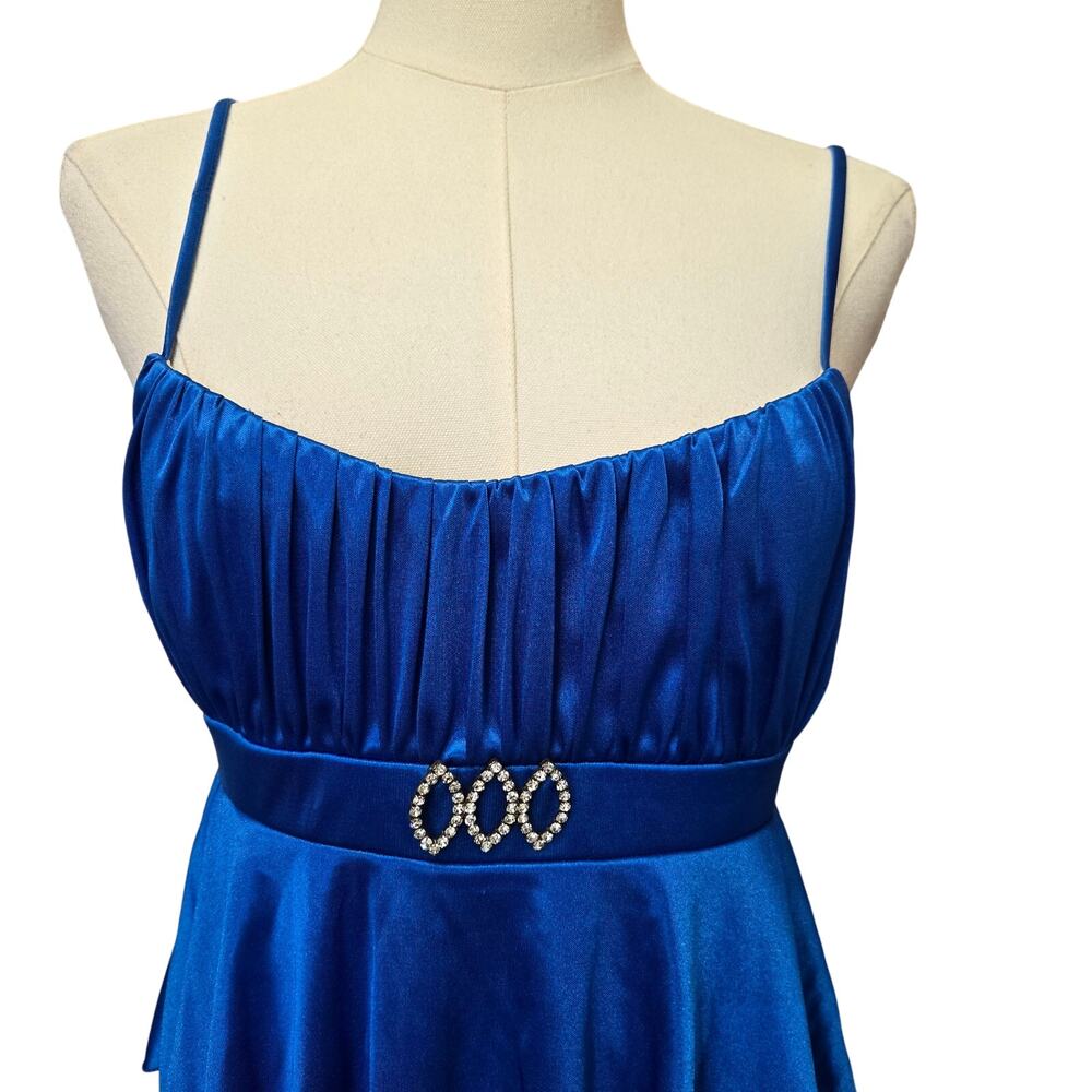 Taboo Vintage 90s Y2K Fairy Rhinestone Babydoll Tiered Going Out Mini Dress L - Picture 2 of 11